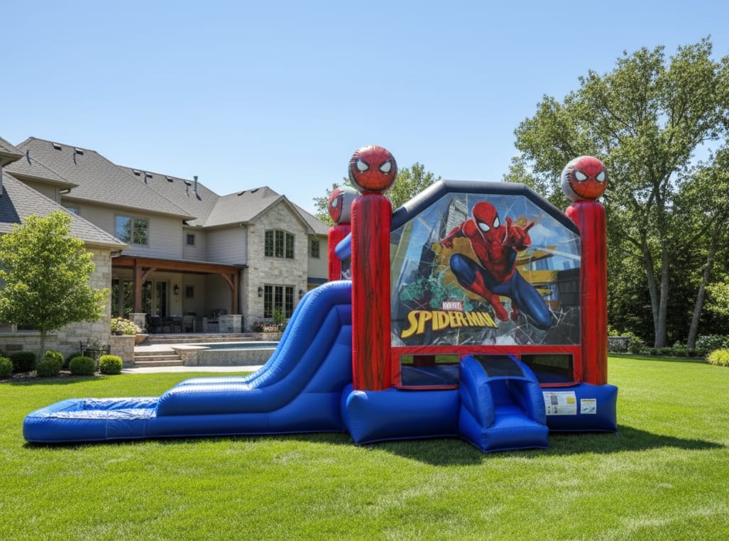 214 Spider man combo Dry available to rent through Bouncehouse360