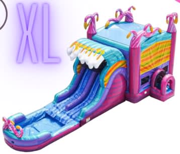 A XL Mysterious Jungle Double Lane Slide & Bounce Combo rental