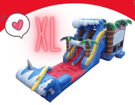 A XXl Shark Attack Double Lane Slide & Bounce Combo rental