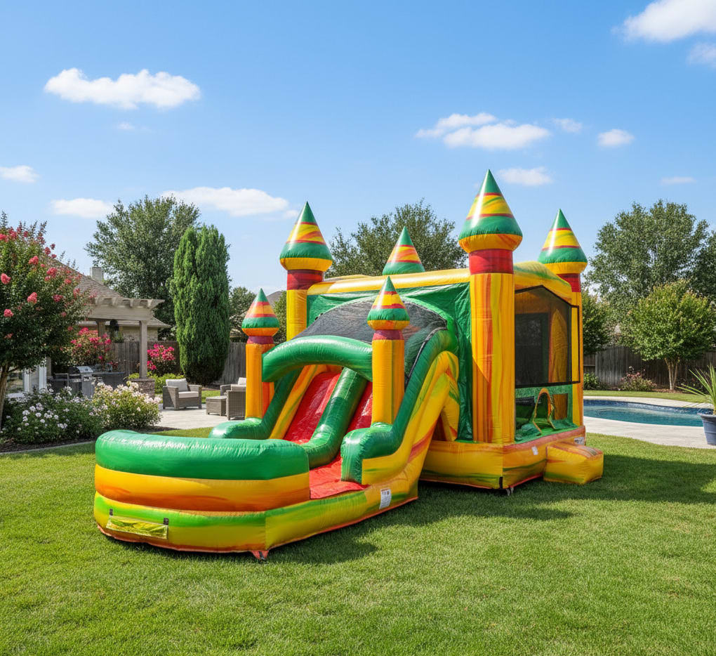 Double Lane Fiesta Slide & Bounce Combo rental