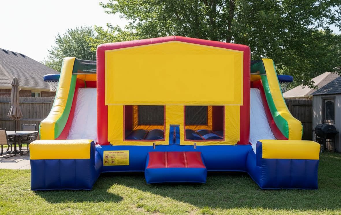 Plain Double Slides Combo available through Bouncehouse360