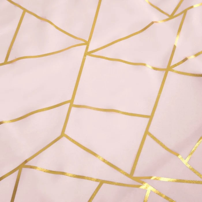 6' GOLD FOIL BLUSH ROSE GOLD Rectangular Linen rental