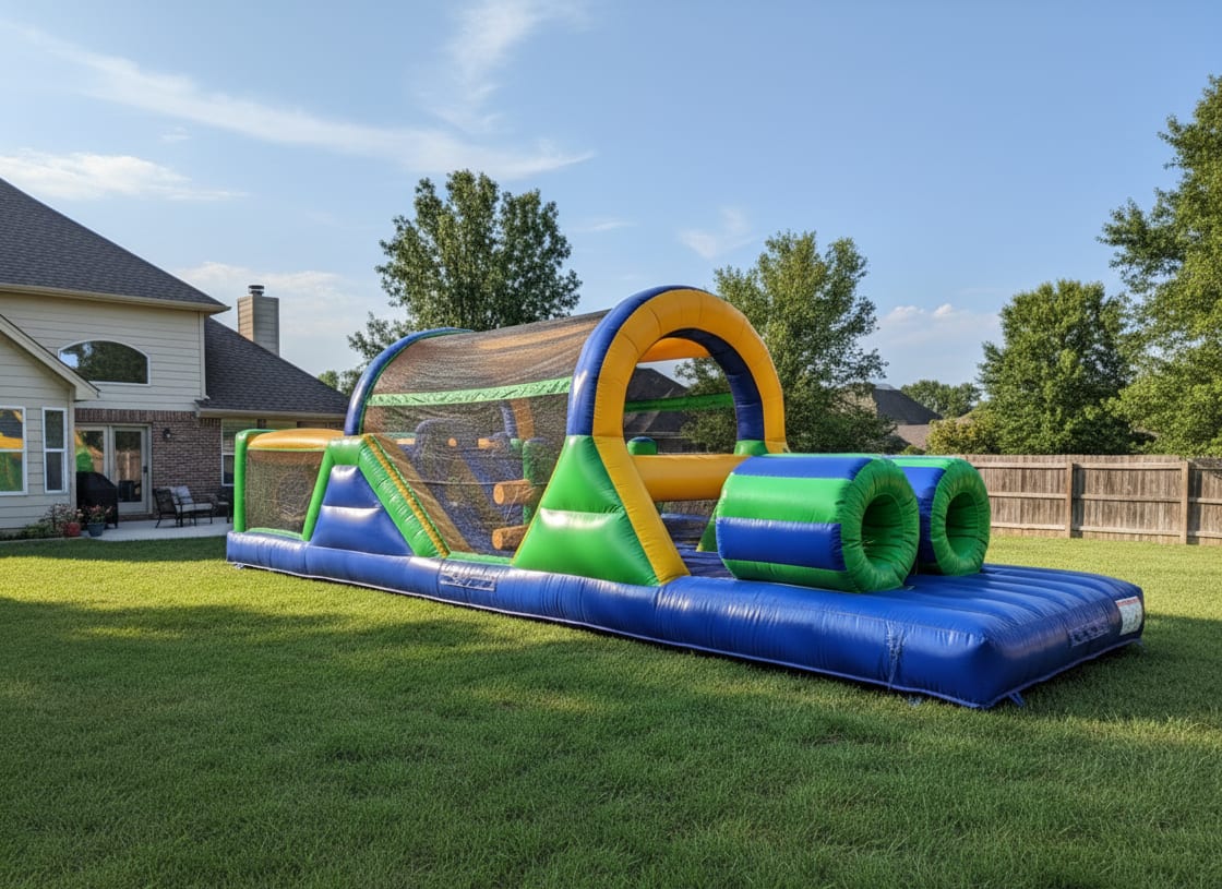 Green Obstacle Course available through Bouncehouse360