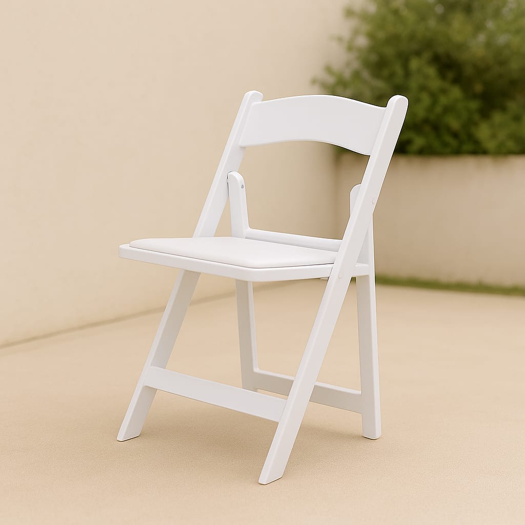 Adult White Garden Padded Chair rental
