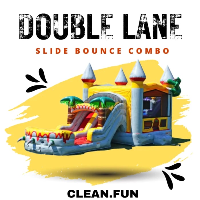 Double Lane Raptor Slide & Bounce Combo rental