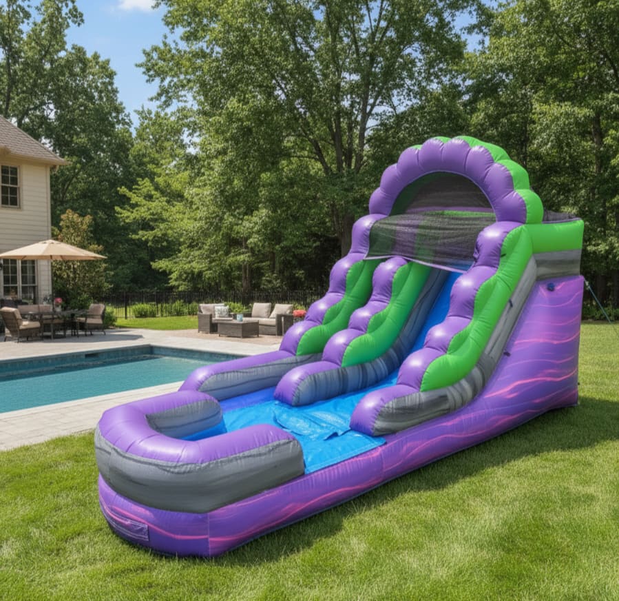 14' Purple Dream Inflatable Slide w/ Water Option rental