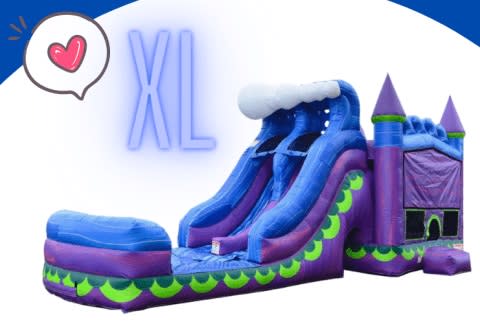 A XXL Purple Wave Double Lane Slide & Bounce Combo rental