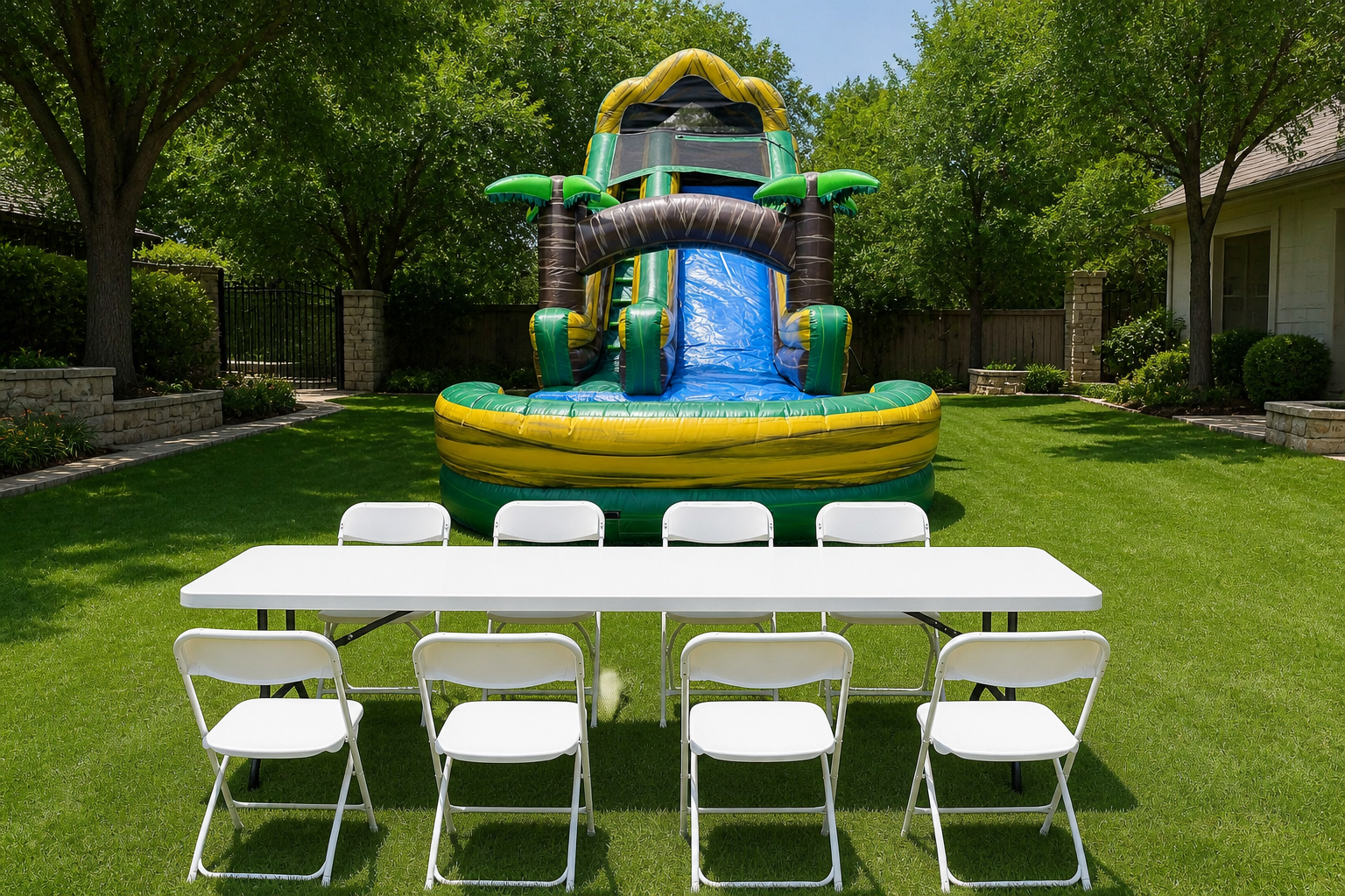 Tropical Surf Slide + Table & 8 Chairs