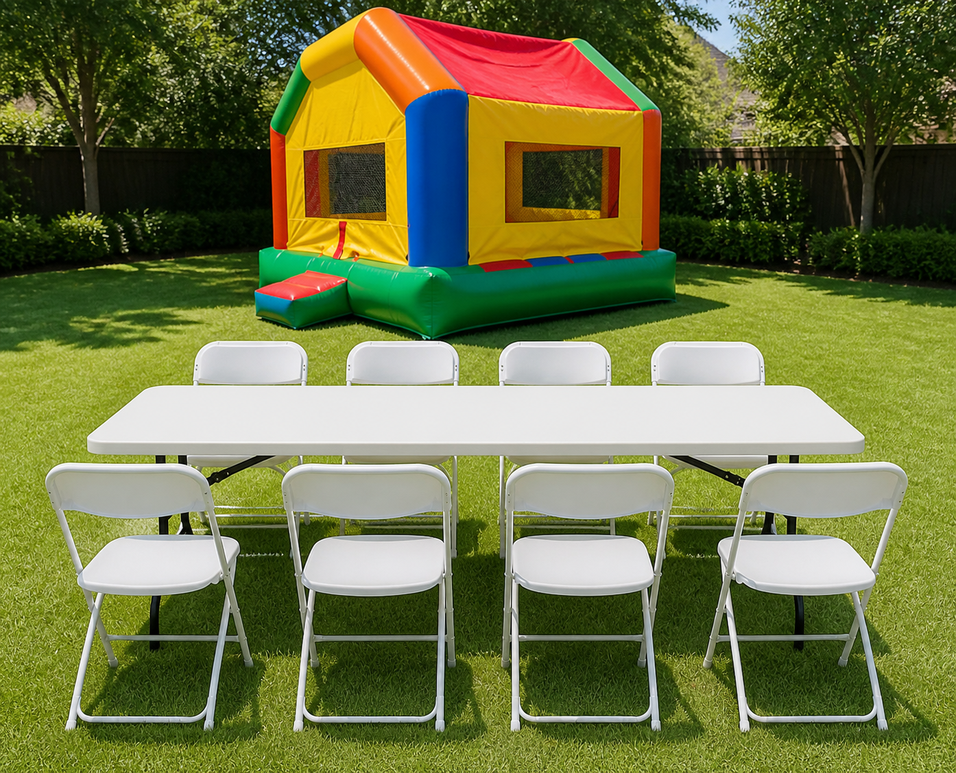 Lifesaver 15 X 15 Bounce House + Table & 8 Chairs
