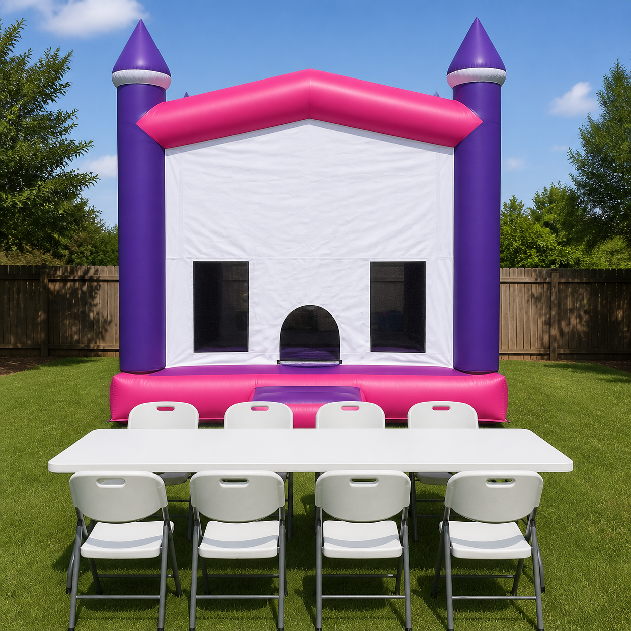 104 pink.white. purple castle + Table & 8 Chairs