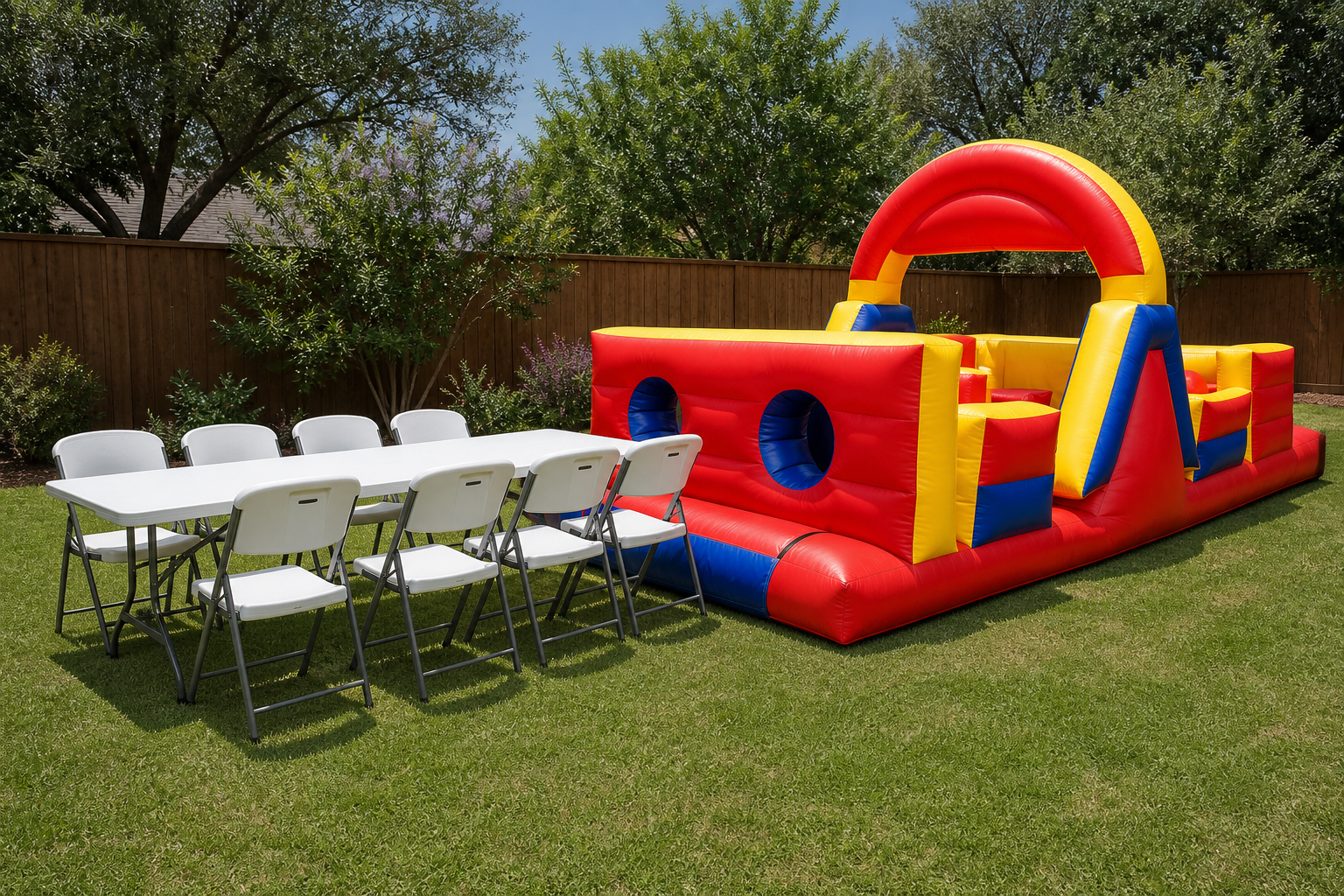 40' Radical Run Obstacle Course + Table & 8 Chairs