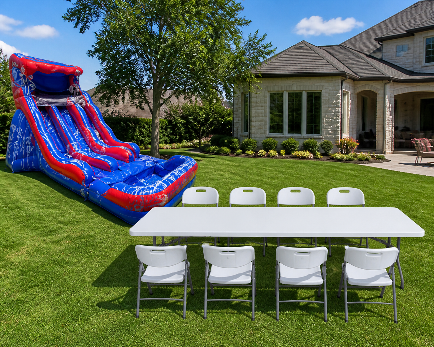 #314 18 rockin rapids (red blue) + Table & 8 Chairs