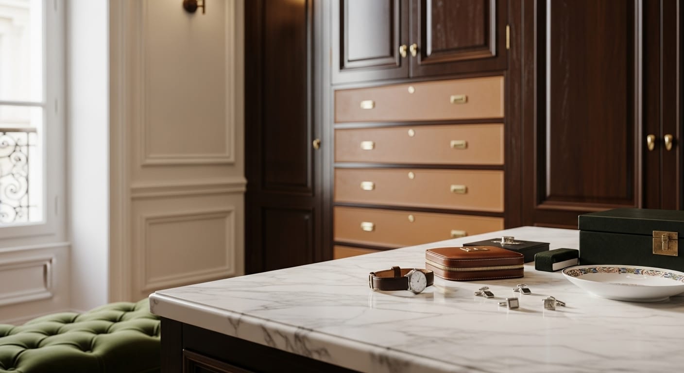Beau dressing sur mesure installé dans une chambre