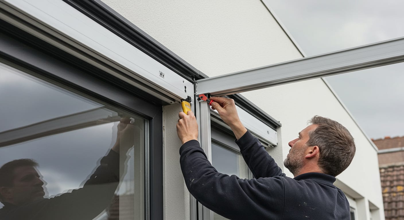 Installation de volets aluminium sur une maison