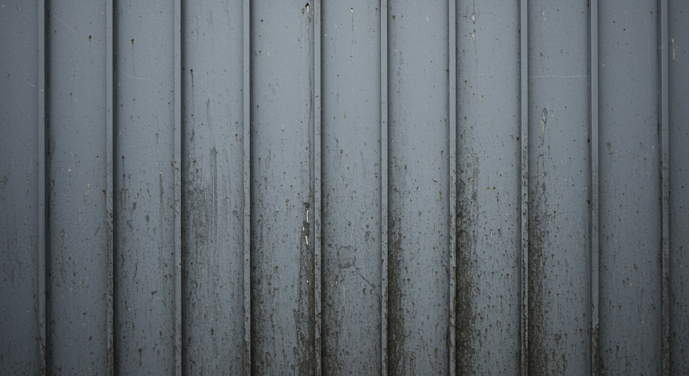 Portail en aluminium terne nécessitant un nettoyage et un entretien