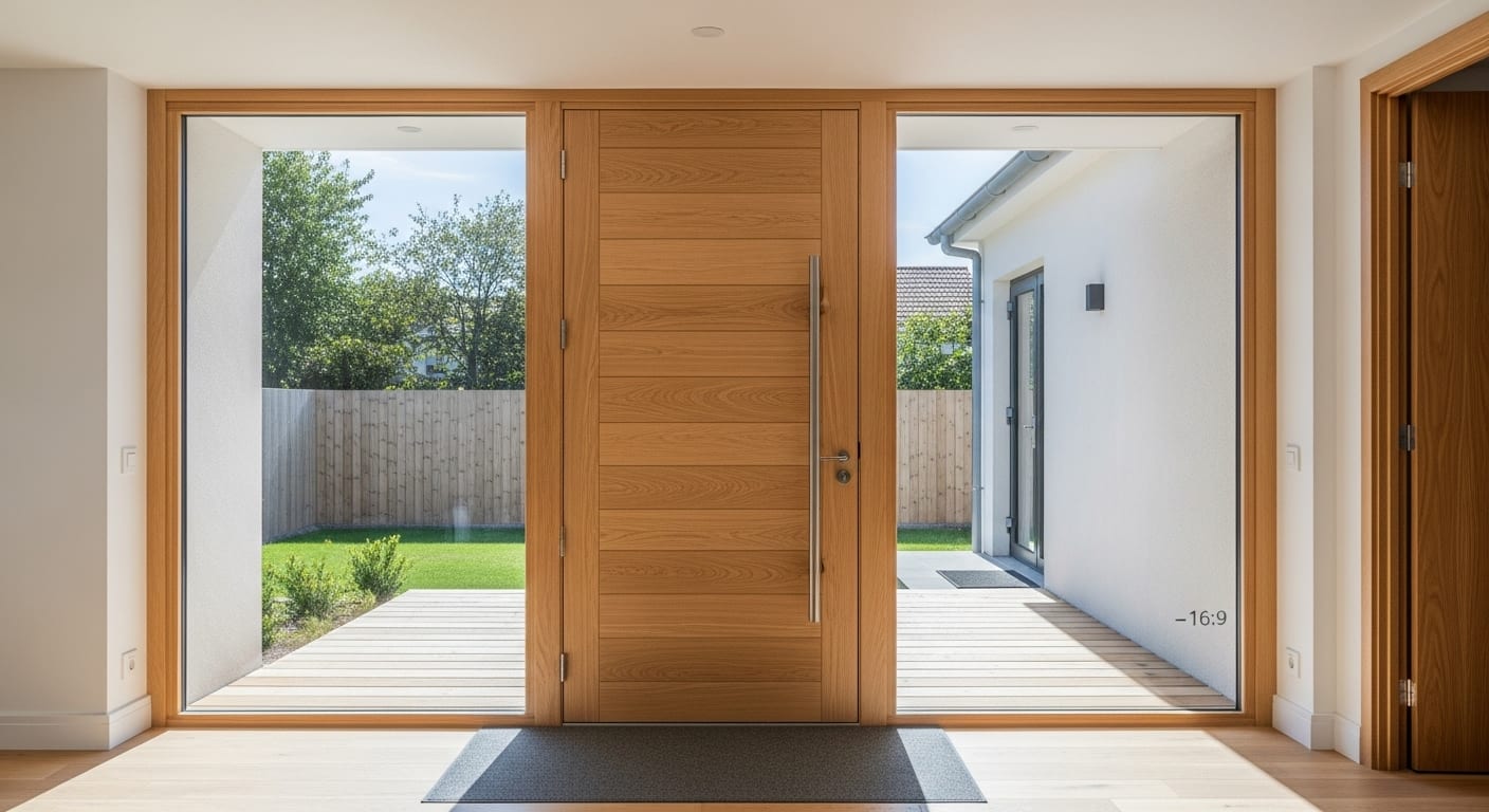 Photo d'une porte d'entrée en bois