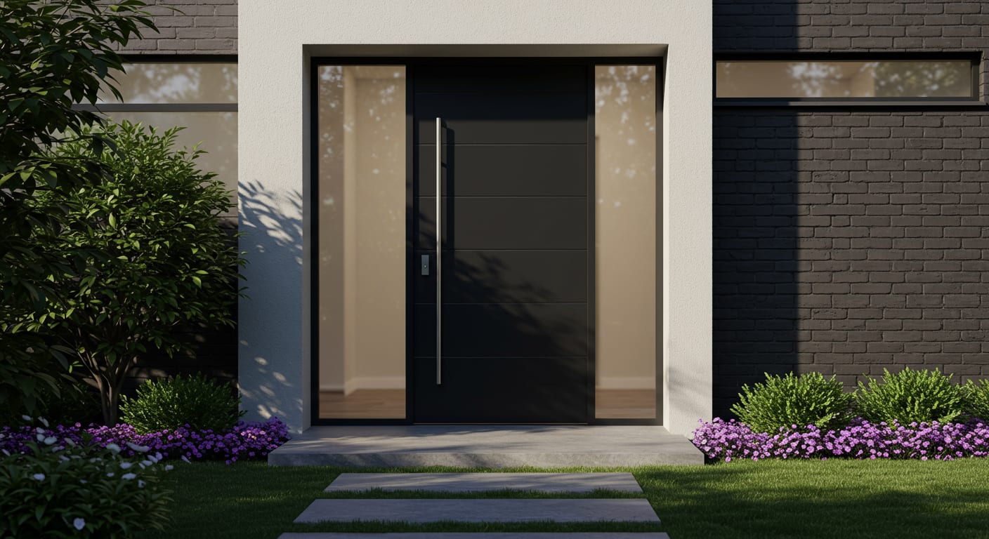 Photo d'une porte d'entrée noire