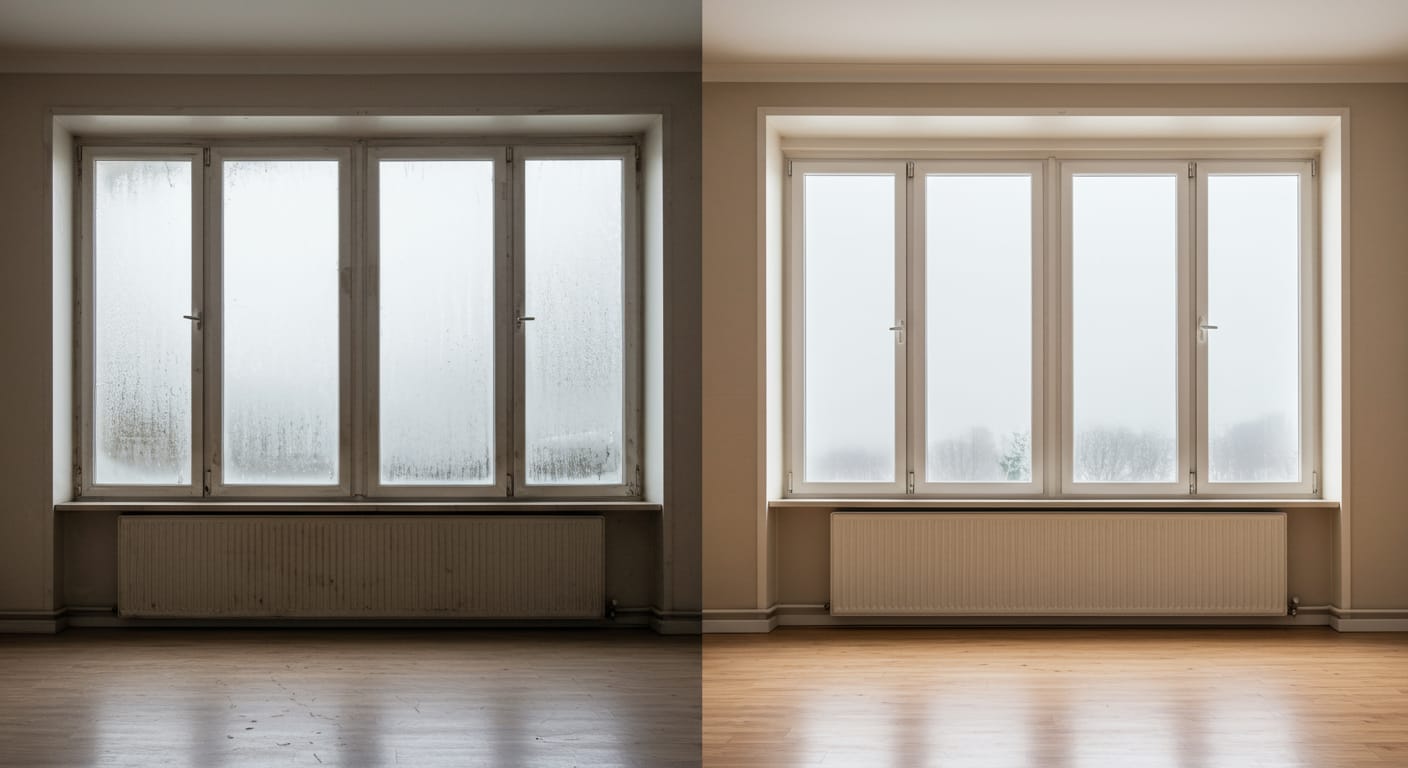 Avant après d'une renovation de menuiserie