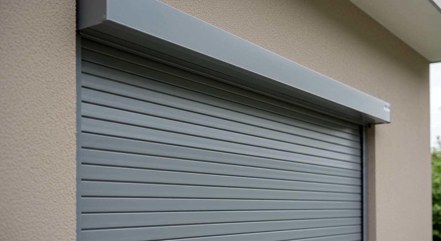 Maison moderne avec volets aluminium battants et roulants installés