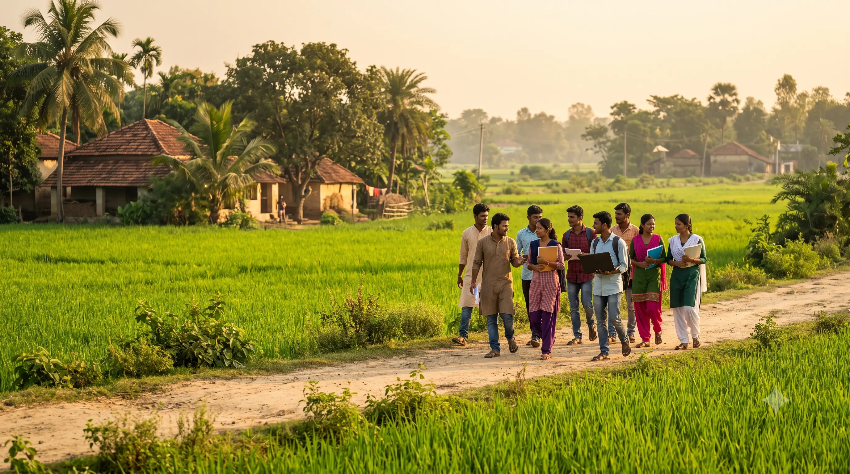 Farmland and village community in rural India