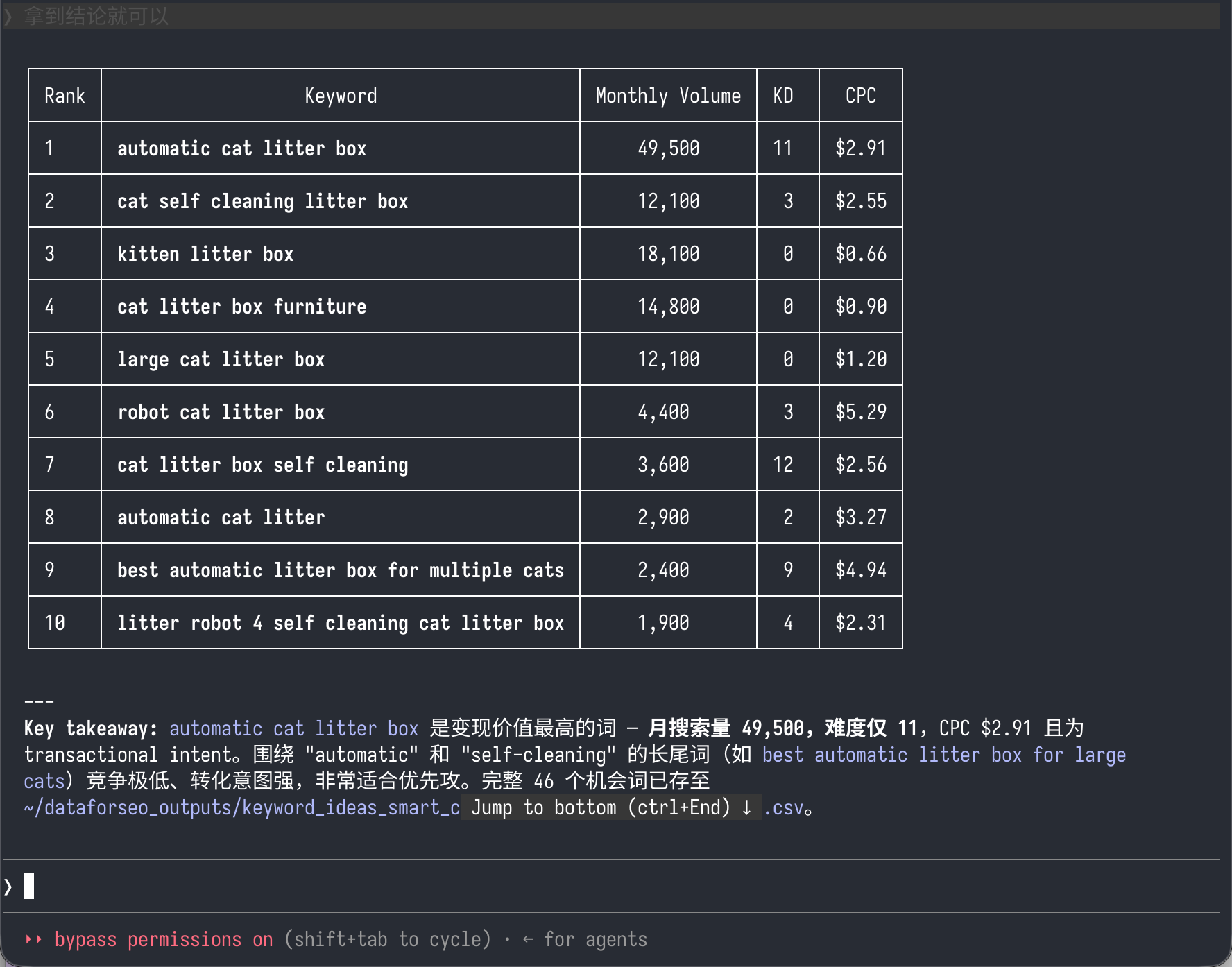 AI 分析后的结果