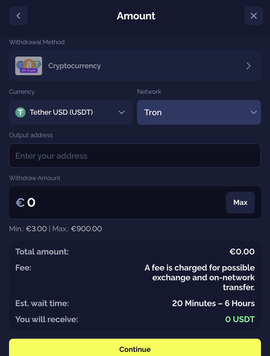 Withdrawal Process Goldbet casino - step 2