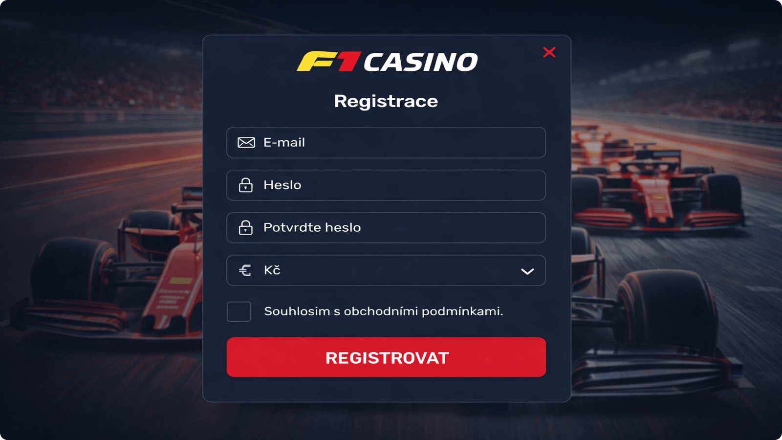 F1 casino registrace