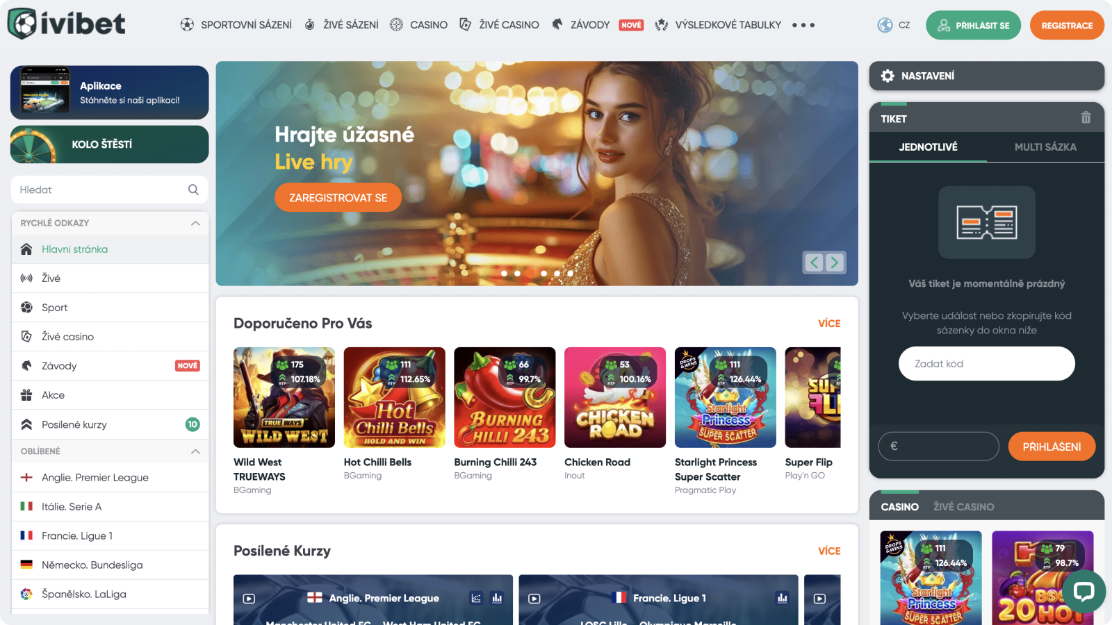 Ivibet Casino domovská stránka