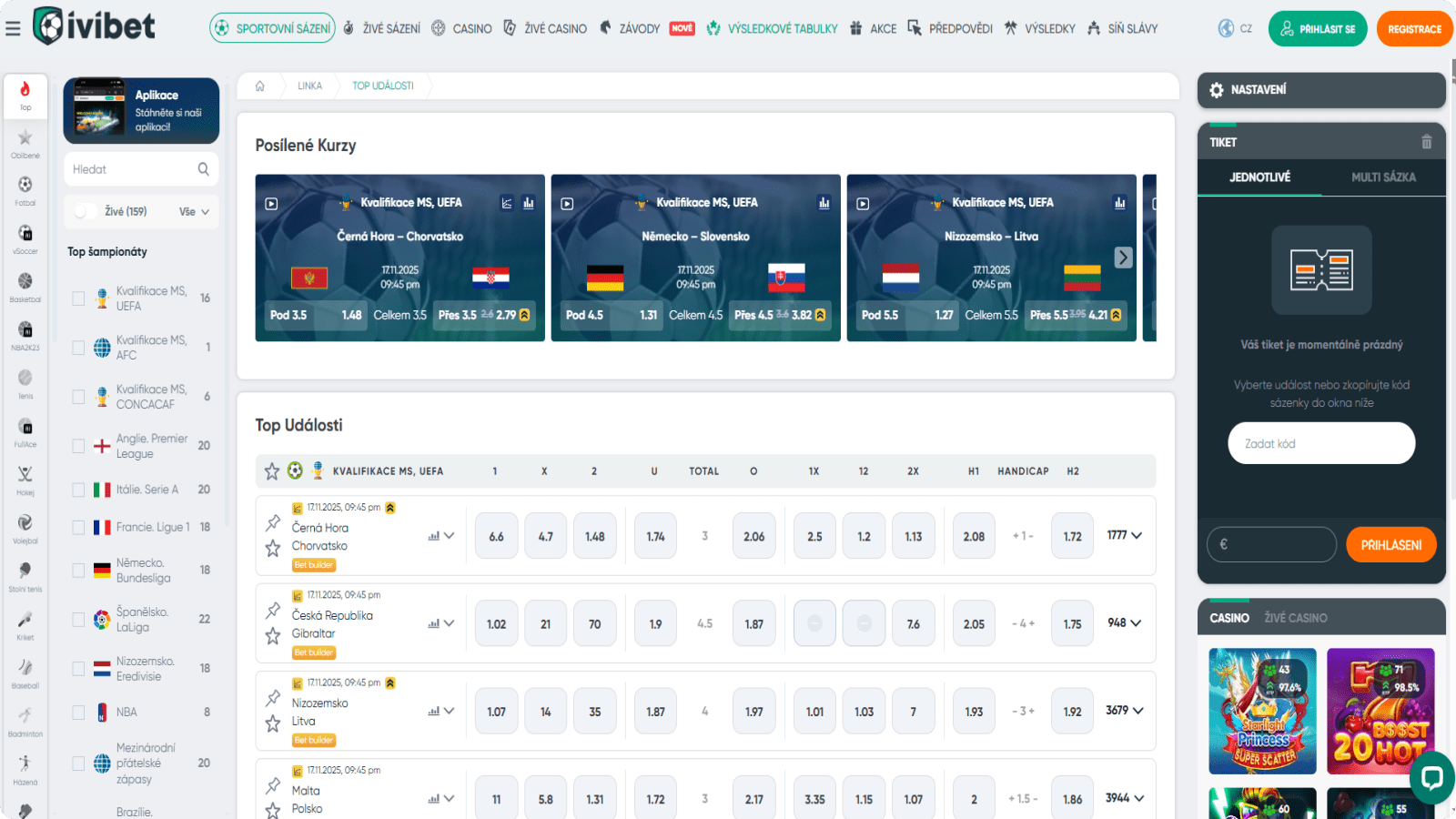 Ivibet domovská stránka