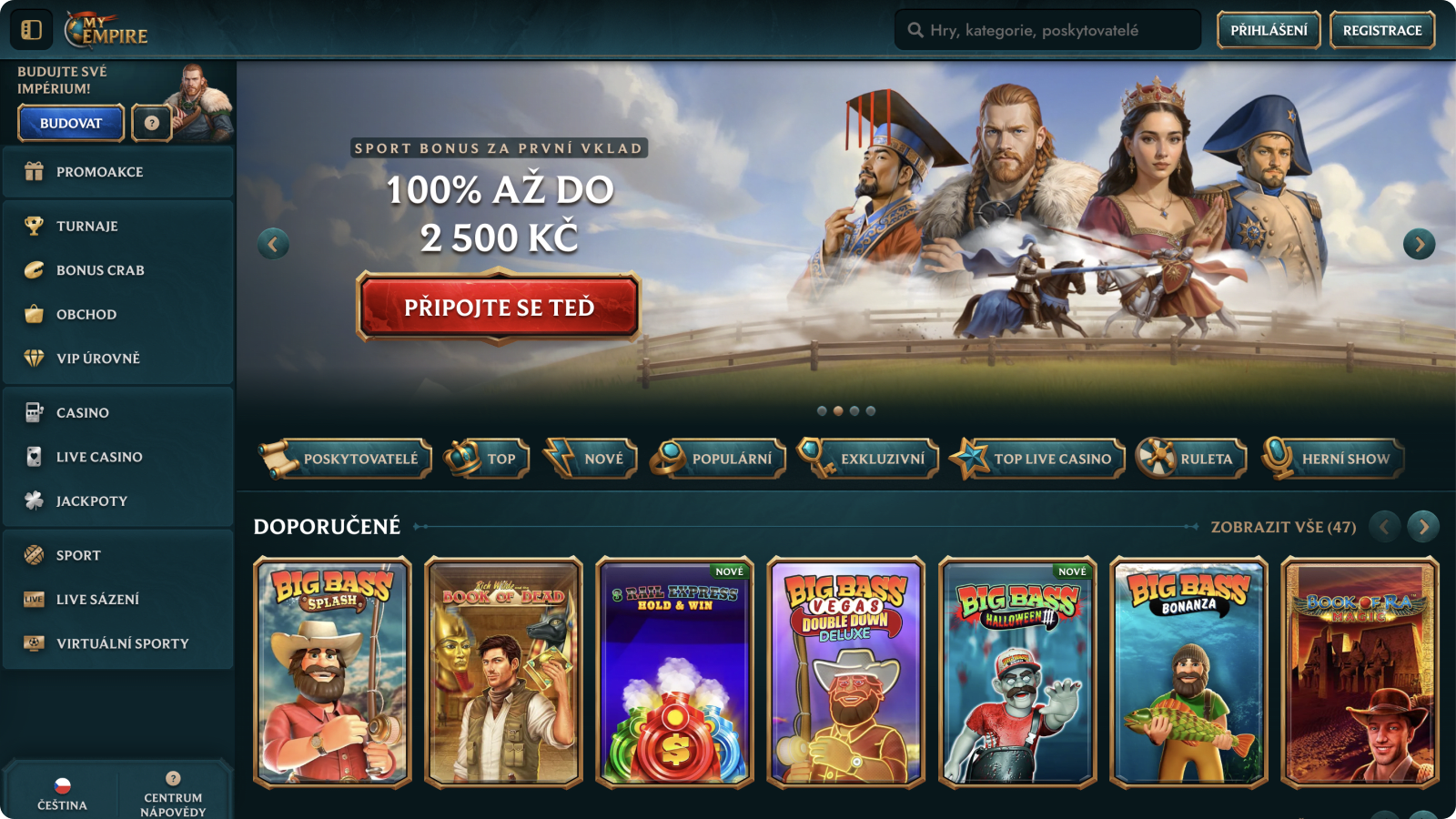 MyEmpire Casino domácí stránka