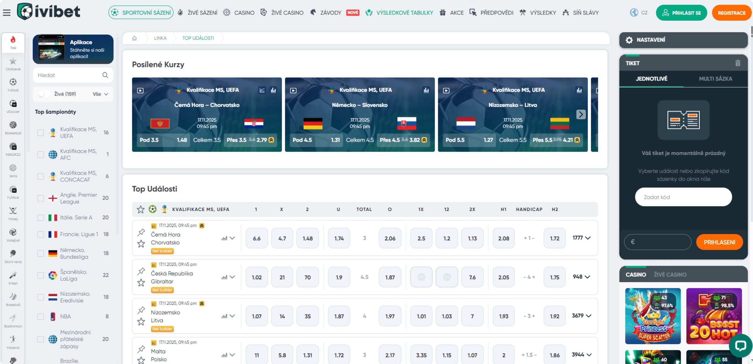 Ivibet domovská stránka