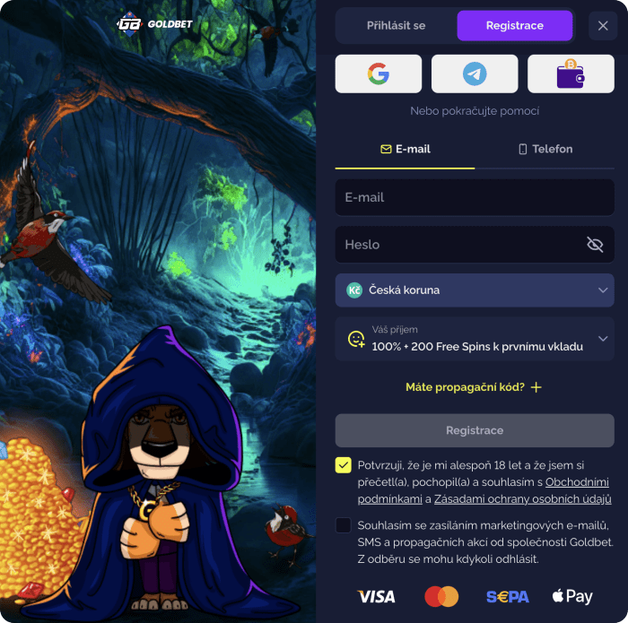 Goldbet Casino Registrace