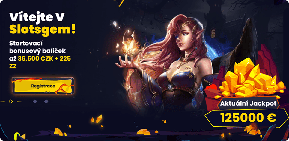 Slotsgem Casino - Až 36 500 Kč + 225 FS