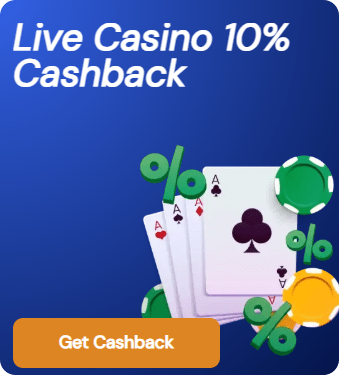 10 % Live Casino Cashback mit 0x Wager