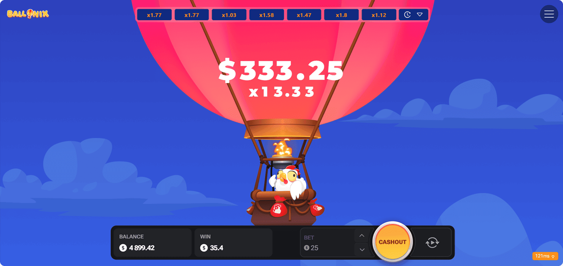 BalloniX huge real money win on desktop