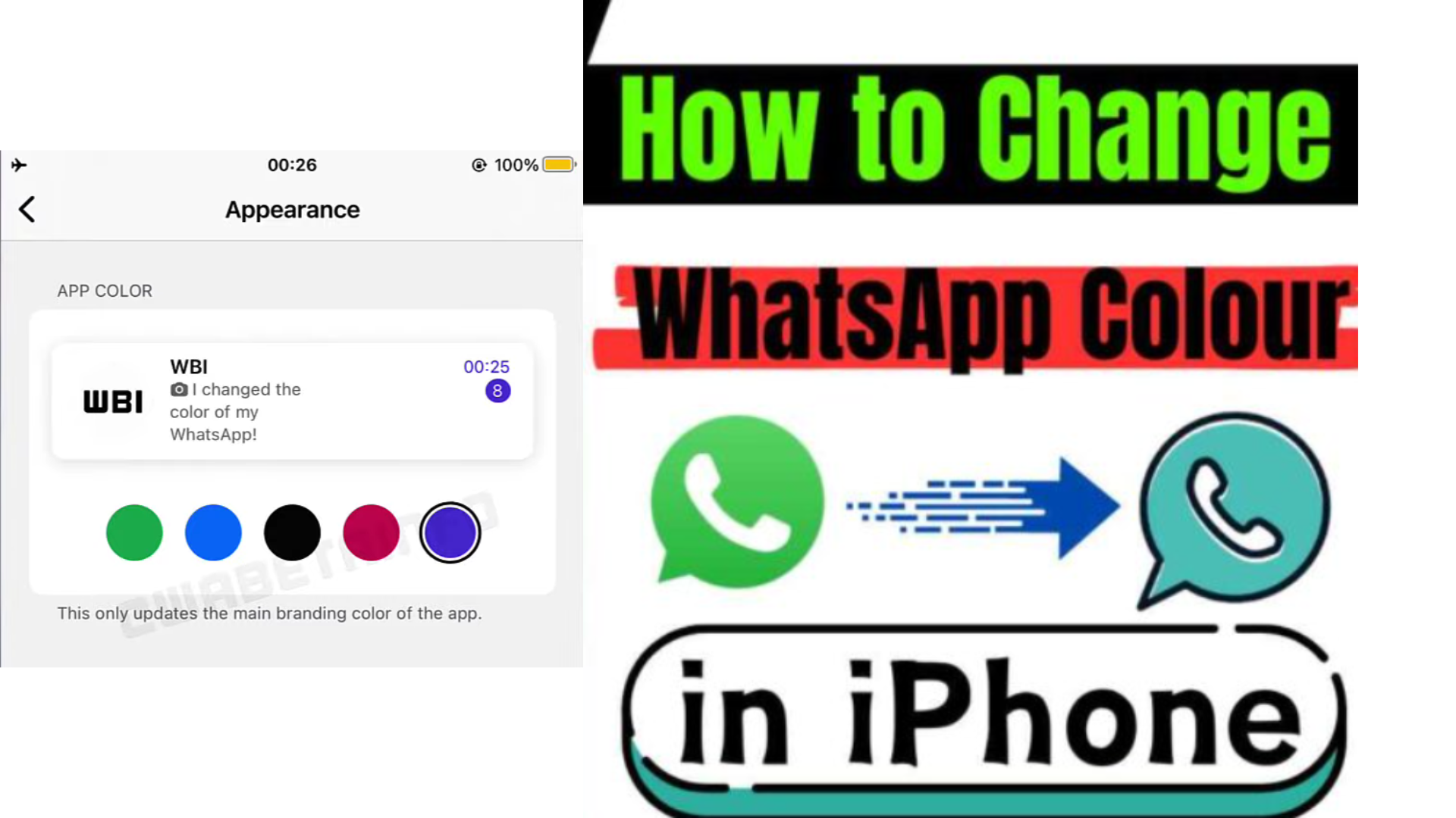 Change WhatsApp Color in IOS/Android