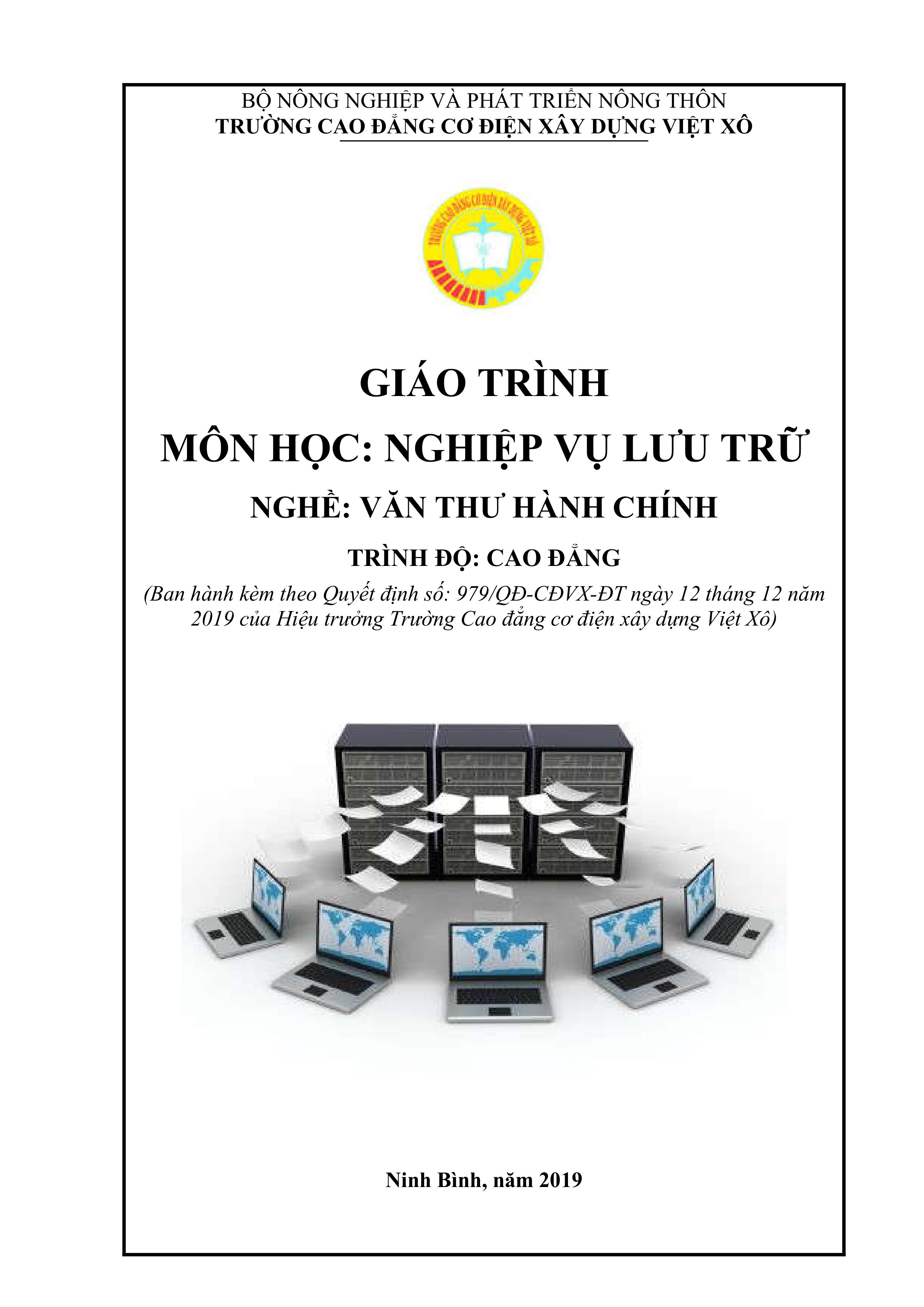 Giáo trình Nghiệp vụ lưu trữ (Nghề Văn thư hành chính Cao đẳng)