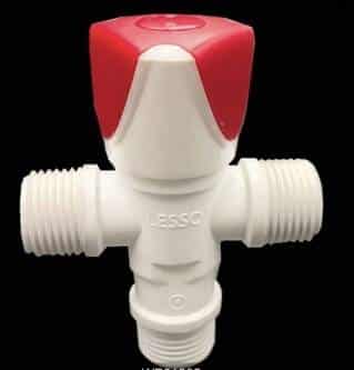 PVC Angle valve 1/2" x 1/2" x 1/2" Double Outlet
