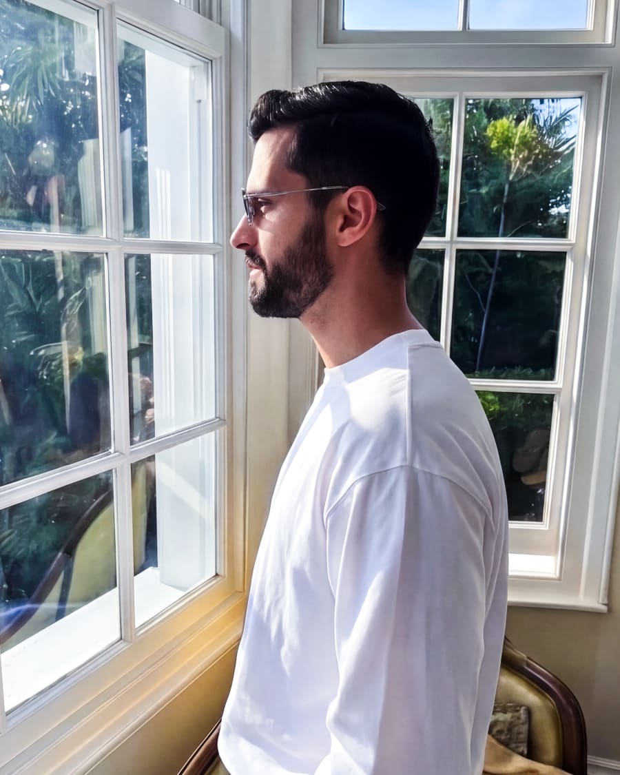 365.APParel Basic Longsleeve Off White — men's lifestyle photo 6