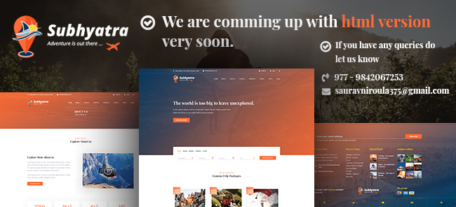 Subhyatra - Travel Agency PSD Template