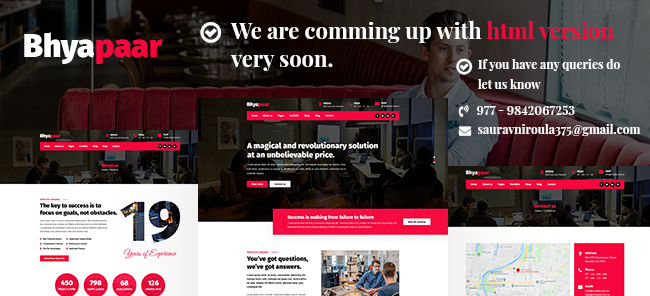 Bhyapaar - Multipurpose Corporate PSD Template