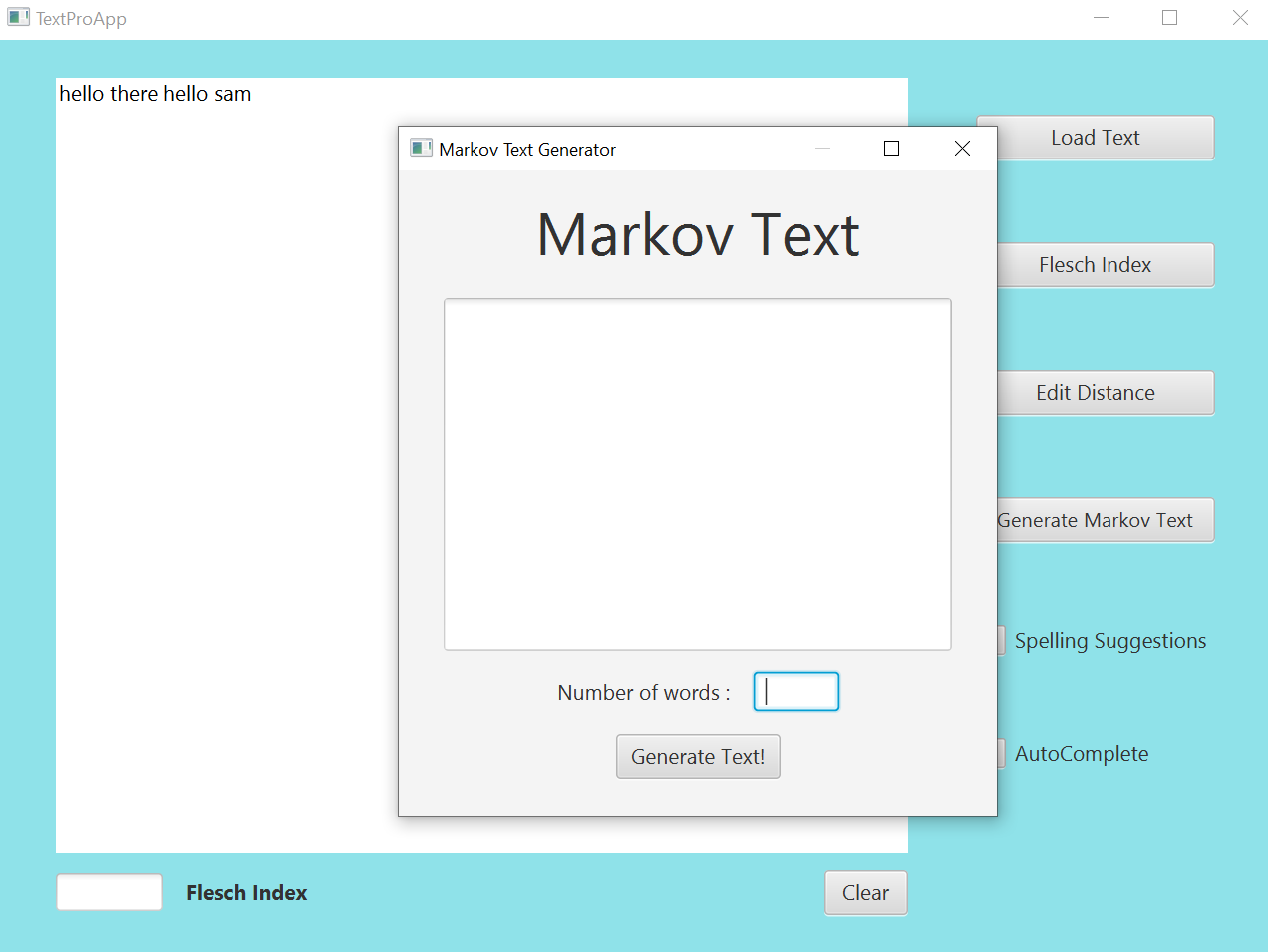 Markov Menu