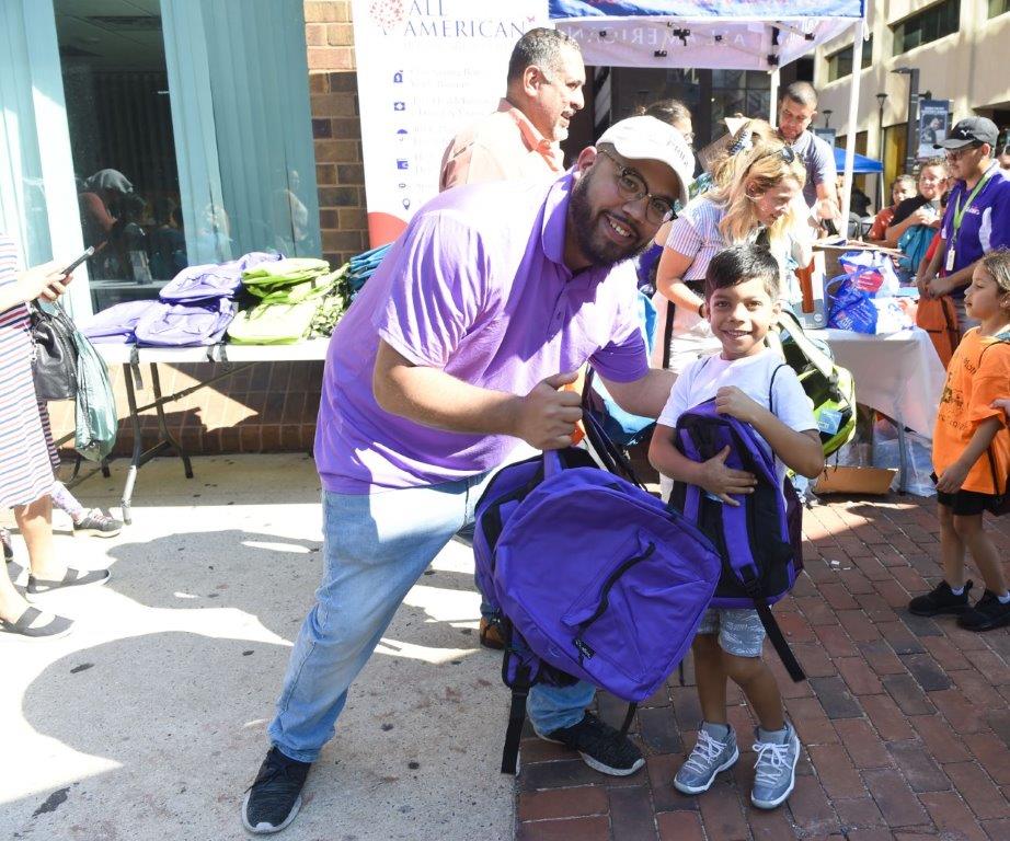 Manny Guzman at back-to-school event in Reading PA