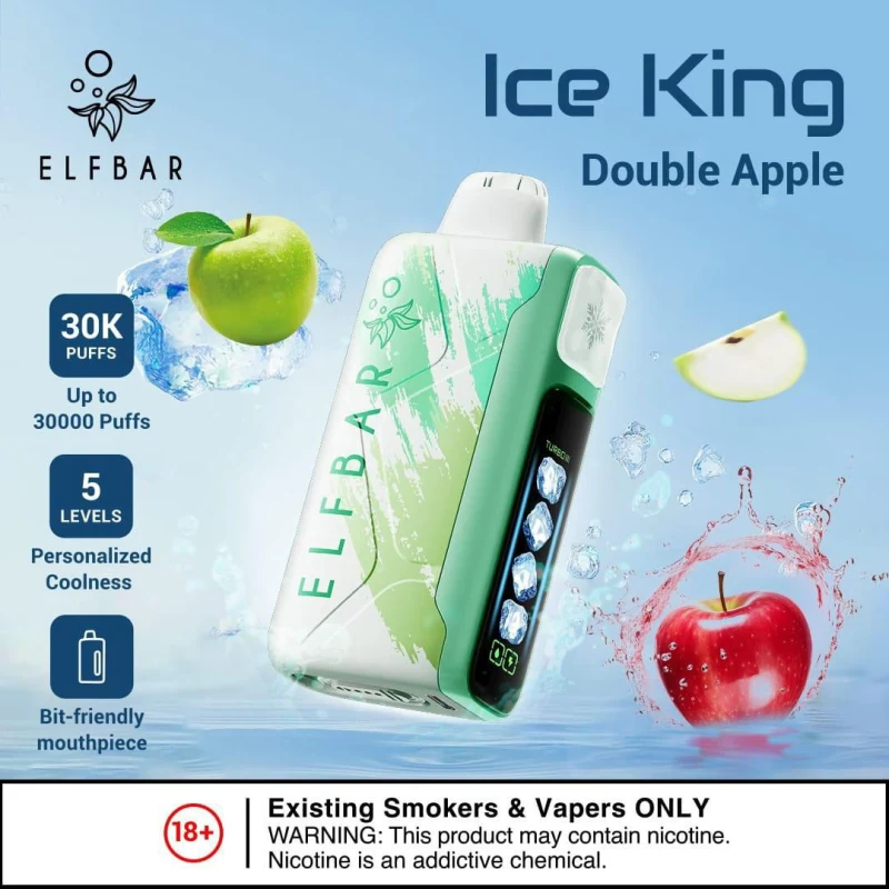 Double Apple-Elfbar Ice King 30,000 Puffs 30 &000Puffs