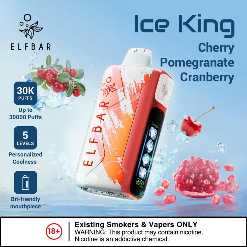 Cherry Pomegranate Cranberry-Elfbar Ice King 30,000 Puffs| The