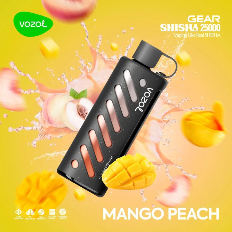 Mango Peach-Vozol Gear Shisha 25000 Puffs (25,000Puffs & 3MG)