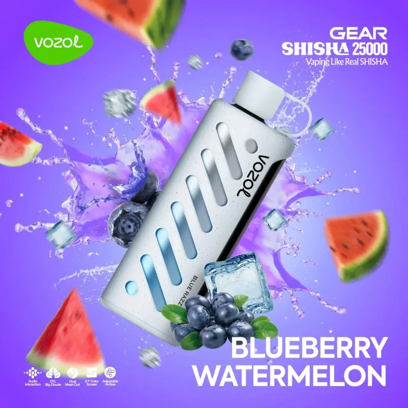 Blueberry Watermelon -Vozol Gear Shisha 25000 Puffs (25,000Puffs & 3MG)