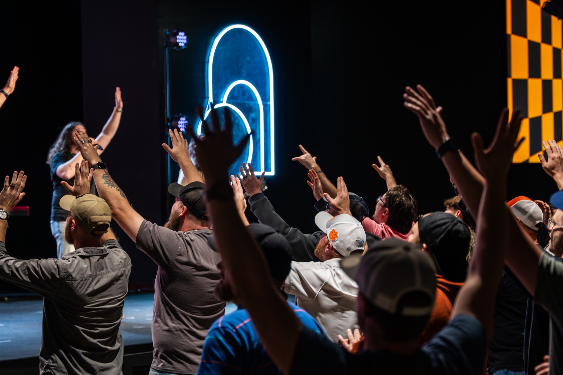 Men building community together