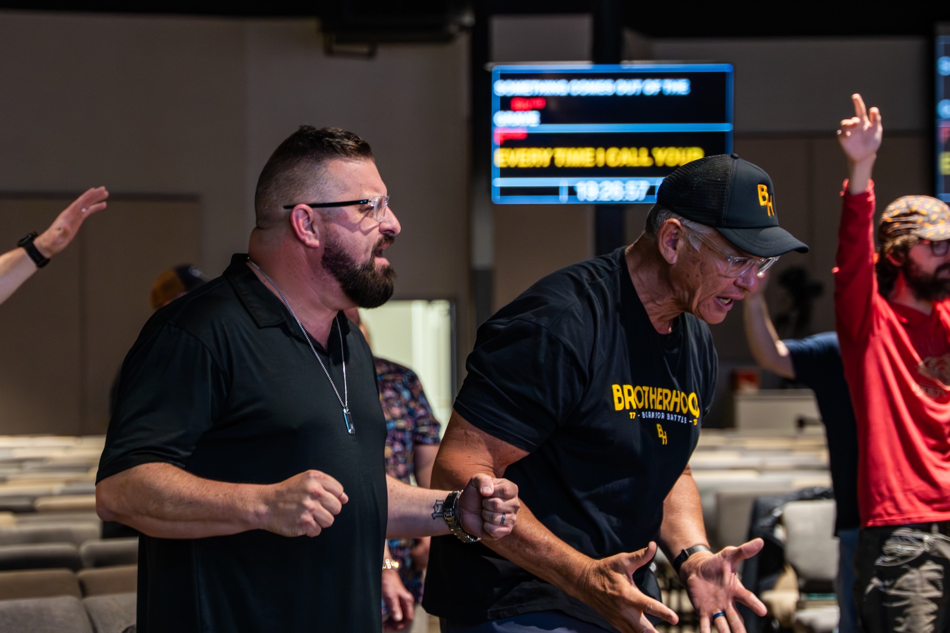 Men having a conversation together