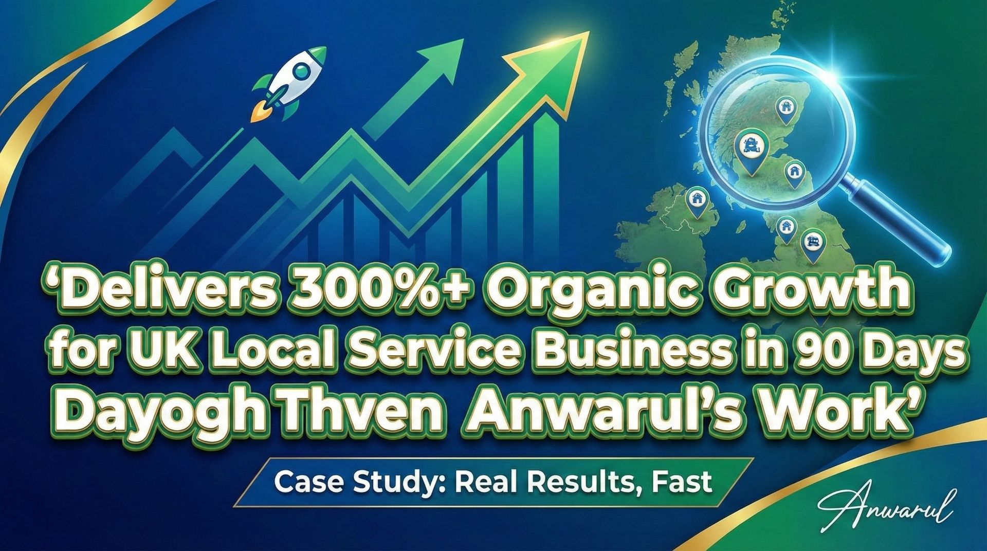 Anwarul Islam Delivers 300%+ Organic Growth for UK Local Service Business in 90 Days
